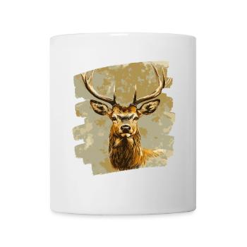 Cerf avec bois - Mug blanc - blanc - Devant