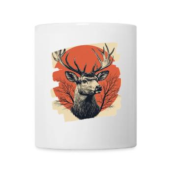 Cerf avec bois - Mug blanc - blanc - Devant