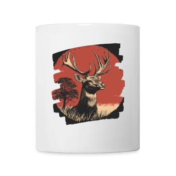 Cerf avec bois - Mug blanc - blanc - Devant