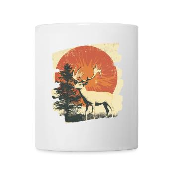 Cerf avec bois - Mug blanc - blanc - Devant