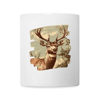 Cerf avec bois - Mug blanc - blanc - Devant