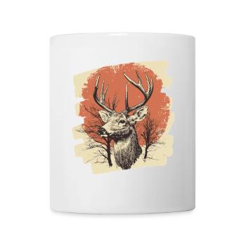 Cerf avec bois - Mug blanc - blanc - Devant