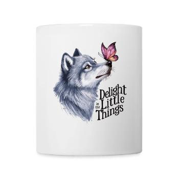 Wolf & Butterfly – Enjoy the Little Things - Mug - white - Front