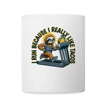 I Run Because i Really Like Tacos Sloth - Mug - white - Front
