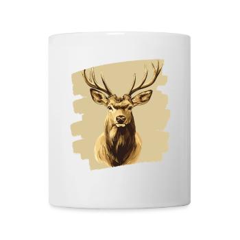 Cerf avec bois - Mug blanc - blanc - Devant
