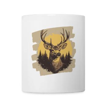Cerf avec bois - Mug blanc - blanc - Devant