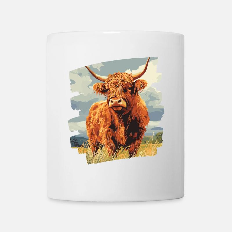 Schottisches Hochlandrind - Tasse - Weiß