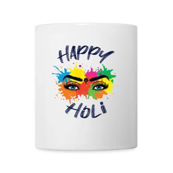 Happy Holi Festival Colorful Eye Motif - Mug - white - Front