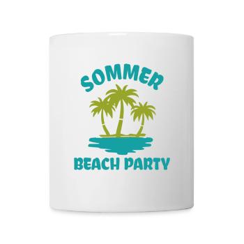 Été Plage Fête Vacances Musique Mer Palmiers Plage - Mug blanc - blanc - Devant