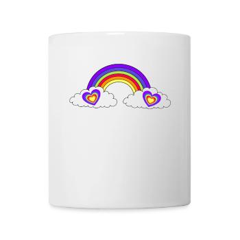 LGBT Regenbogen Herz Herzen - Tasse - Weiß - Vorne