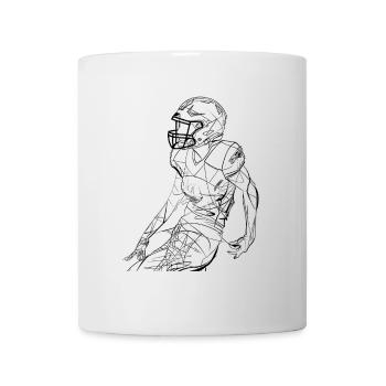 American Football Player Line Art - Mug - white - Front