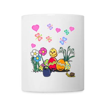 Poussin de Pâques Oeufs de Pâques Enfants Enfant - Mug blanc - blanc - Devant