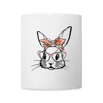 Easter bunny with floral pattern headband Easter - Mug - white - Front