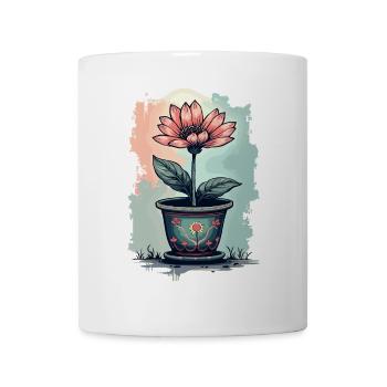 Blooming Beauty – Vintage Floral Motif Floral Top - Mug - white - Front