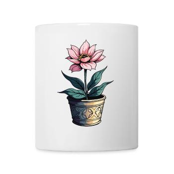 Blooming Beauty - Top floral à motif floral vintage - Mug blanc - blanc - Devant