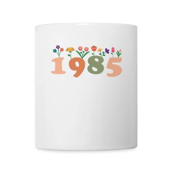 40 Années Vintage 1985 Anniversaire Femmes Fleurs - Mug blanc - blanc - Devant