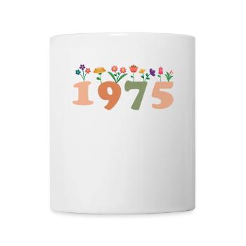 50 Années Vintage 1975 Anniversaire Femmes Fleurs - Mug blanc - blanc - Devant