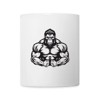 Gorilla Muskeln Fitness Gym - Tasse - Weiß - Vorne
