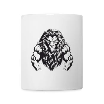 Löwe Bodybuilding Muskeln Workout Gym - Tasse - Weiß - Vorne