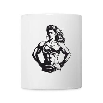 Woman Muscles Gym Bodybuilding Fitness - Mug - white - Front