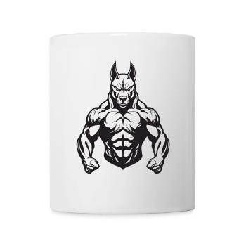 Dog Muscles Gym Bodybuilding - Mug - white - Front