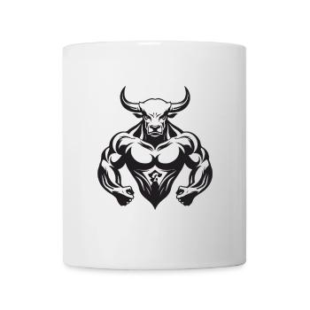 Bulle Stier Taurus Muskeln Workout Gym - Tasse - Weiß - Vorne