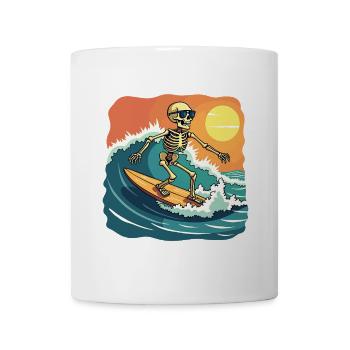 Strand Urlaub Meer Sommer Sonne Surfen Skelett Fun - Tasse - Weiß - Vorne