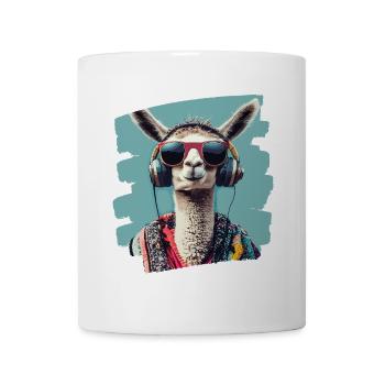 Lama Kopfhörer - Tasse - Weiß - Vorne