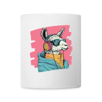 Lama Kopfhörer - Tasse - Weiß - Vorne