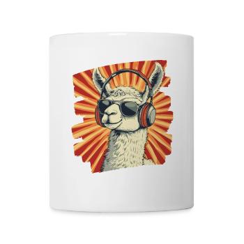 Lama Kopfhörer - Tasse - Weiß - Vorne