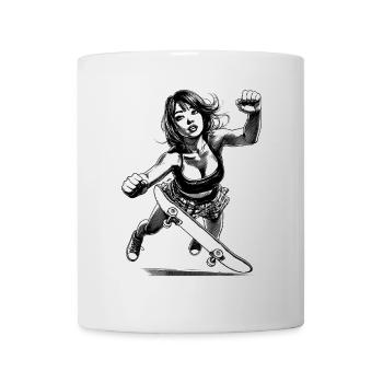 Crash & Rise – Skaterin T-Shirt - Tasse - Weiß - Vorne