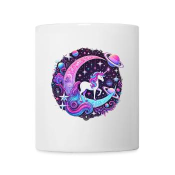 Galaktisches Einhorn auf dem Mond. - Tasse - Weiß - Vorne