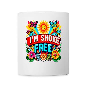 Sans fumée Je suis sans fumée Coloré Motivation - Mug blanc - blanc - Devant