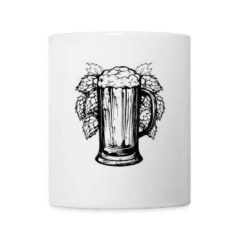 beer glass hops malt beer - Mug - white - Front