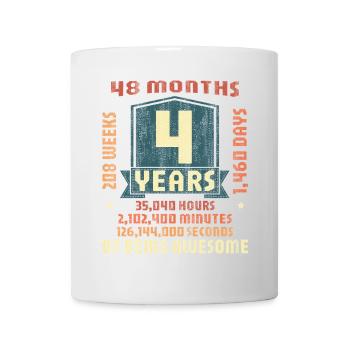 4 Jahre alt! Geburtstagsgeschenk für 4. Geburtstag - Tasse - Weiß - Vorne