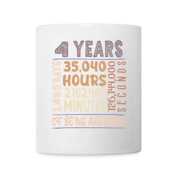 4 ans ! Cadeau d’anniversaire pour 4 ans - Mug blanc - blanc - Devant