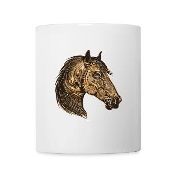 Pferd Porträt - Tasse - Weiß - Vorne