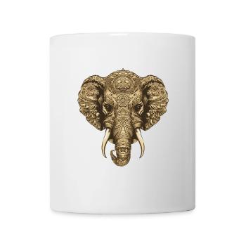 Elefant Porträt - Tasse - Weiß - Vorne