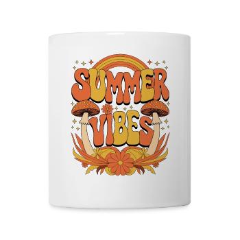 Summer Vibes Retro Mushroom Hippie Festival Summer - Mug - white - Front