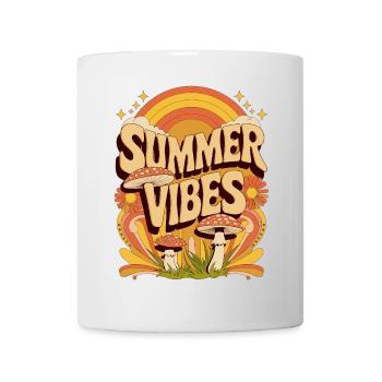 Summer Vibes Retro Mushroom Hippie Festival Summer - Mug - white - Front