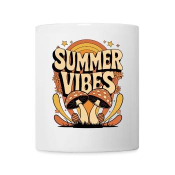 Summer Vibes Retro Mushroom Hippie Festival Summer - Mug - white - Front