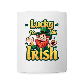 Lucky to be Irish – St. Patrick's Day Leprechaun - Mug - white - Front