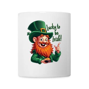 Lucky to be Irish – St. Patrick's Day Leprechaun - Mug - white - Front