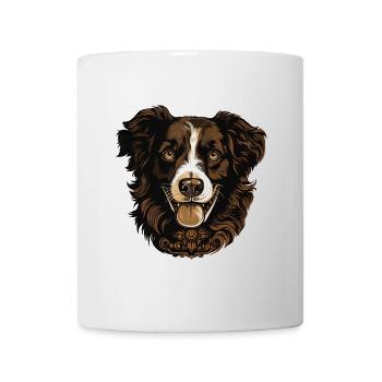 Border Collie Chien Portrait - Mug blanc - blanc - Devant