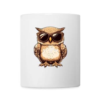 Coole Eule - Tasse - Weiß - Vorne