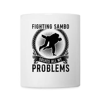 Combattre le Sambo résout tous mes problèmes - Sambo - Mug blanc - blanc - Devant