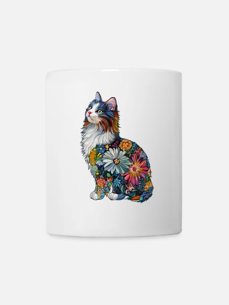 Norwegische Waldkatze - Tasse - Weiß