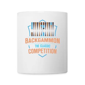 Backgammon Spiel - Tasse - Weiß - Vorne