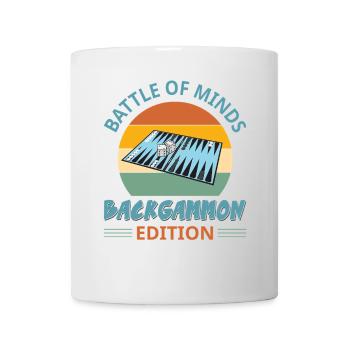 Backgammon Spiel - Tasse - Weiß - Vorne