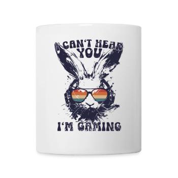 Je ne t’entends pas Je joue Cadeau de lapin rétro - Mug blanc - blanc - Devant